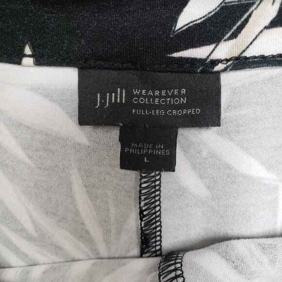 J Jill Wearever Collection Full Leg Cropped Pants Womens Large Palm Print - Picture 8 of 10